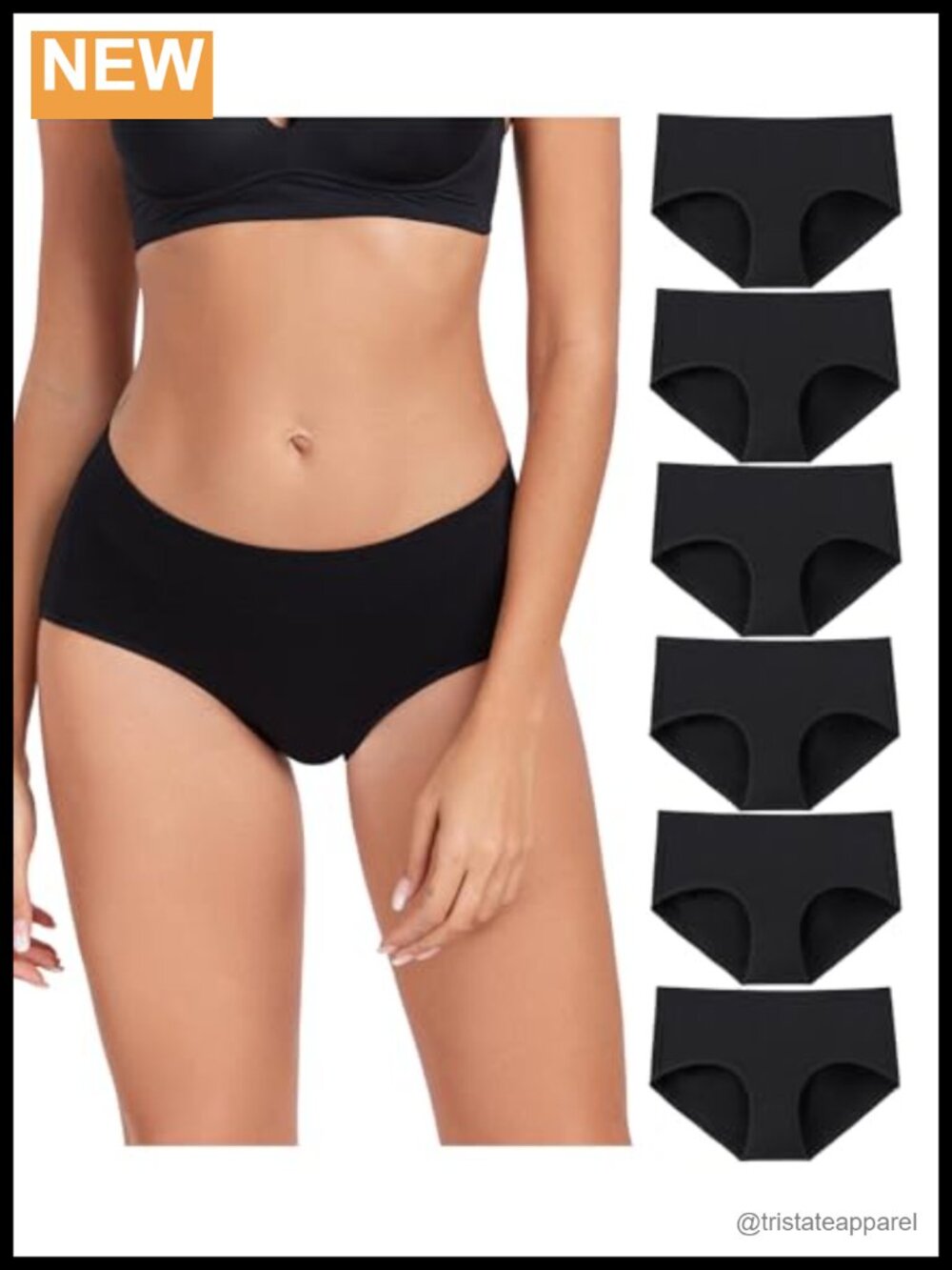 Women's Cotton Hipster Panties 6 Pack Soft Covered Waistband Full Coverage